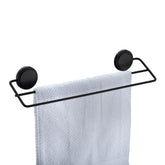 Toalheiro Duplo Banheiro Fixação por Adesivo Preto Fosco 45cm - Ela Decora
